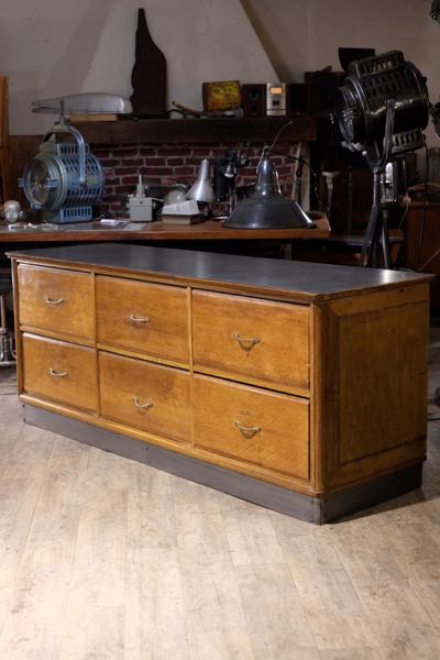 meuble de metier antique chene massif  